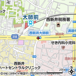 西新井大師前周辺の地図