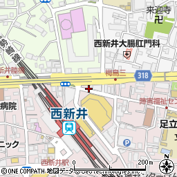西新井駅東口周辺の地図