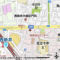 ペットショップワンダー　環七西新井店周辺の地図