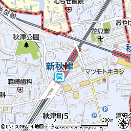 新秋津駅周辺の地図