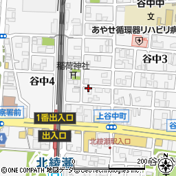 東京都足立区谷中周辺の地図