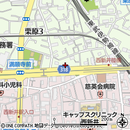 東京都足立区栗原3丁目5周辺の地図