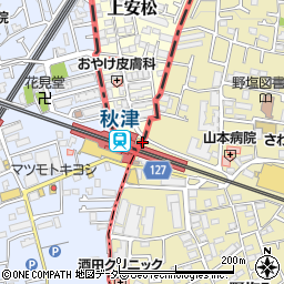 ファミリーマート秋津駅北口店周辺の地図