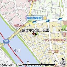 飯塚平安第二公園トイレ周辺の地図