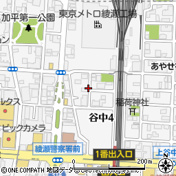 東京都足立区谷中4丁目周辺の地図