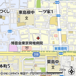 東京都足立区一ツ家1丁目周辺の地図