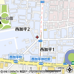 東京都足立区西加平周辺の地図