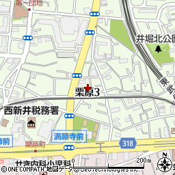 東京都足立区栗原3丁目14周辺の地図