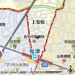 埼玉県所沢市上安松5周辺の地図