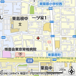 東京都足立区一ツ家1丁目10周辺の地図