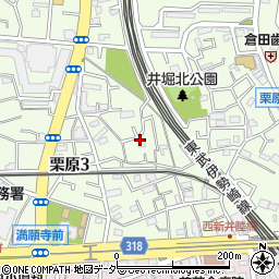 東京都足立区栗原3丁目17周辺の地図