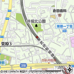 東京都足立区栗原3丁目16周辺の地図