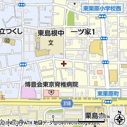 東京都足立区一ツ家1丁目9周辺の地図