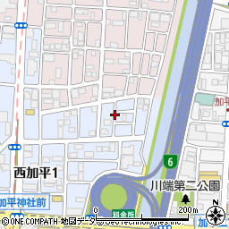 東京都足立区西加平1丁目周辺の地図