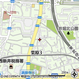 東京都足立区栗原3丁目21周辺の地図