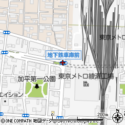 地下鉄車庫前周辺の地図