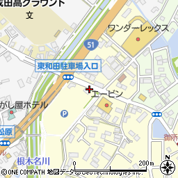 成田市東和田駐車場周辺の地図