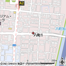 東京都足立区六町1丁目周辺の地図