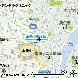 葛飾水元郵便局周辺の地図