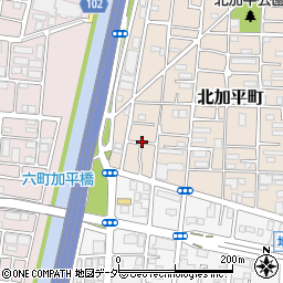 東京都足立区北加平町2周辺の地図