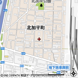 東京都足立区北加平町6周辺の地図