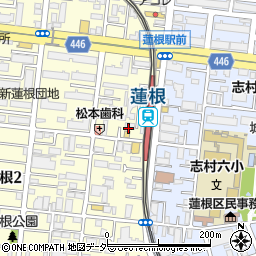松屋 蓮根店周辺の地図