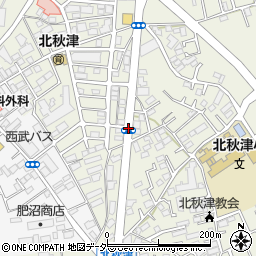 北秋津小学校入口周辺の地図