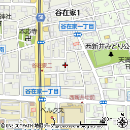 東京都足立区谷在家1丁目周辺の地図