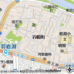 東京都北区岩淵町周辺の地図
