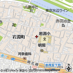 東京都北区岩淵町8-16周辺の地図