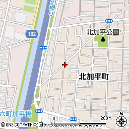 東京都足立区北加平町19周辺の地図