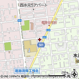 葛飾西水元郵便局周辺の地図