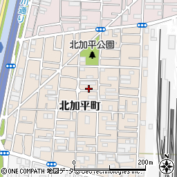 東京都足立区北加平町14周辺の地図
