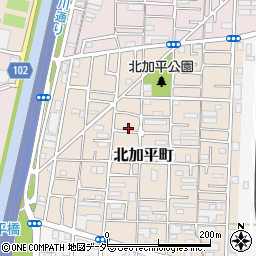 東京都足立区北加平町周辺の地図