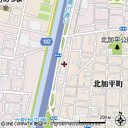 東京都足立区北加平町21周辺の地図