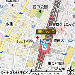 日高屋 松戸西口駅前店周辺の地図