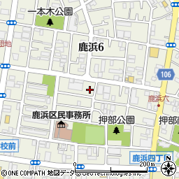 東京都足立区鹿浜6丁目周辺の地図