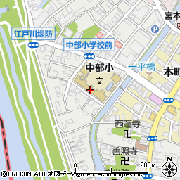 松戸市立中部小学校周辺の地図