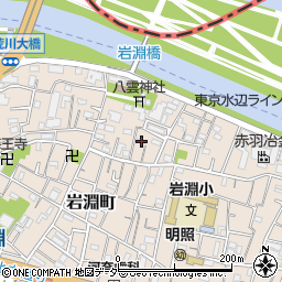 東京都北区岩淵町21-6周辺の地図