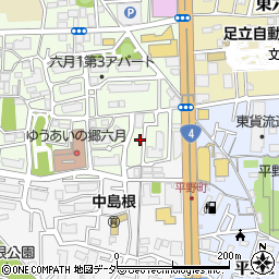 東京都足立区六月1丁目2周辺の地図