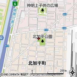 東京都足立区北加平町16周辺の地図