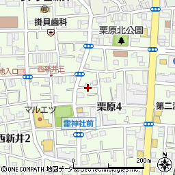 東京都足立区栗原4丁目14周辺の地図