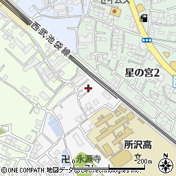 埼玉県所沢市久米1216-12周辺の地図