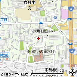 東京都足立区六月1丁目周辺の地図