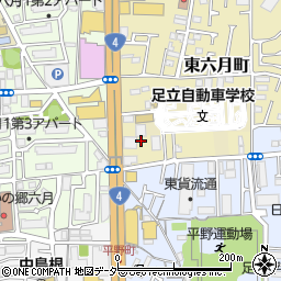 東京都足立区東六月町1周辺の地図