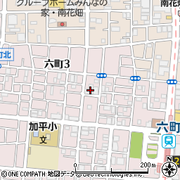 東京都足立区六町3丁目周辺の地図