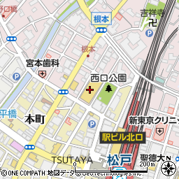 ダイソーダイエー松戸西口店周辺の地図