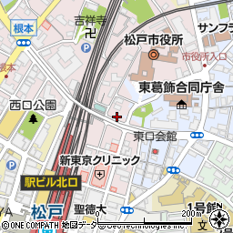 松戸市　自転車駐車場松戸駅東口高架下自転車駐車場周辺の地図
