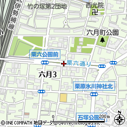 東京都足立区六月3丁目周辺の地図