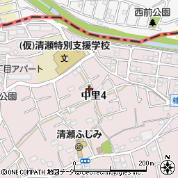 東京都清瀬市中里4丁目周辺の地図